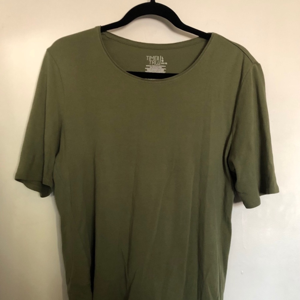 Women’s Time & Tru L Olive Top